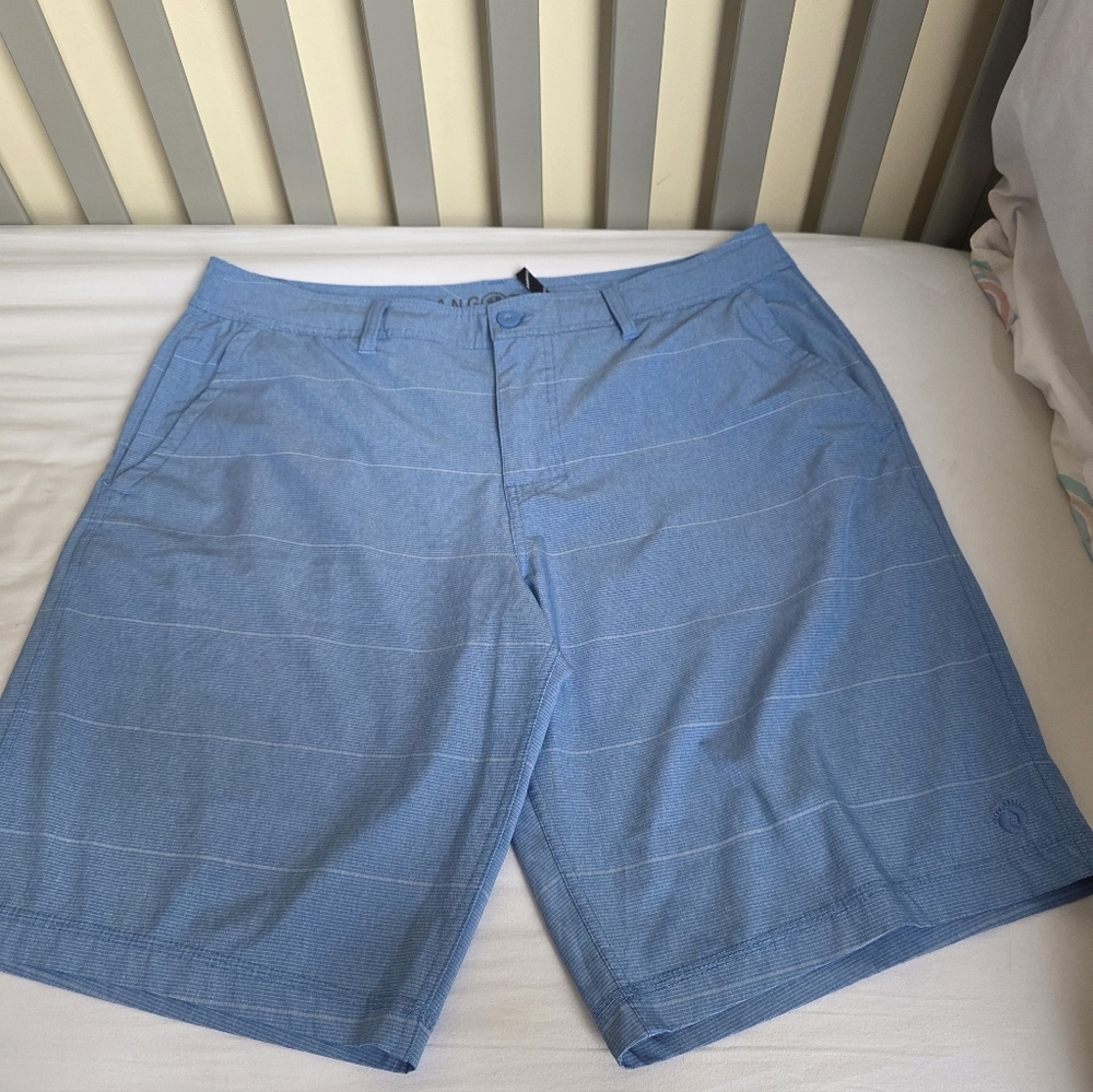 Hang Ten Light Blue Men's Casual Board Style Flat-Front Shorts Size 36